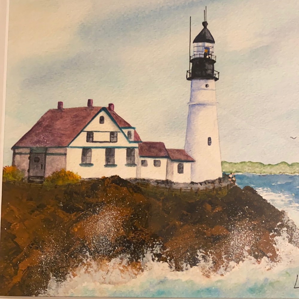 Original Watercolor 16x20 The Lighthouse